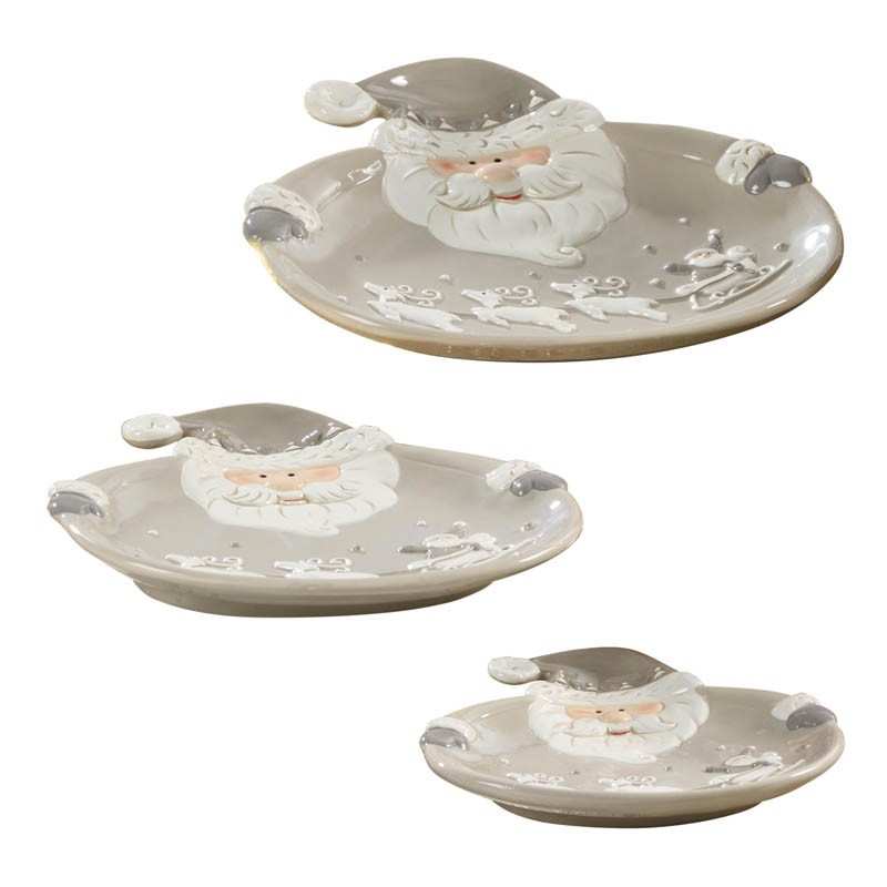 Set 3 piatti natalizi Babbo Natale Mascagni Set 3 piatti natalizi Babbo Natale Mascagni