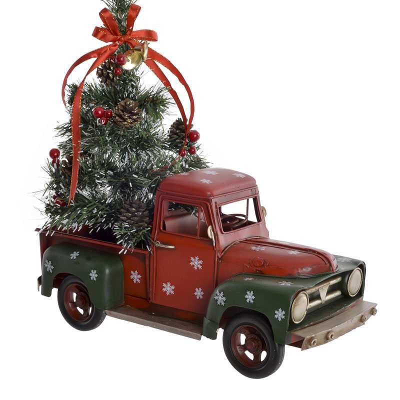 Modellino Pick-Up Americano d'epoca con albero di Natale