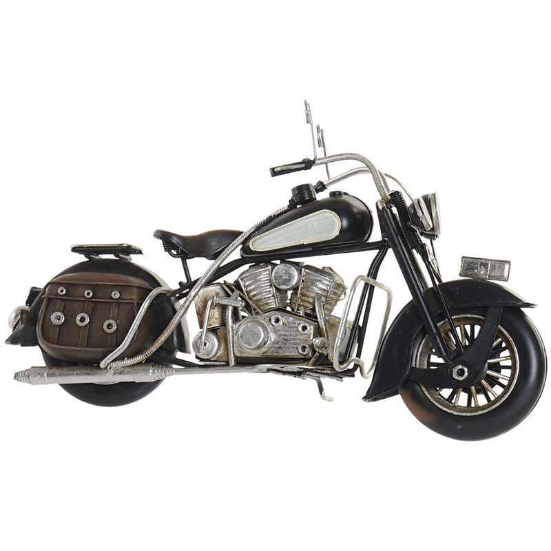 moto nero Misure ca 19 x 8 x 11 cm in stile antico-retro-vintage Modellino moto di latta 